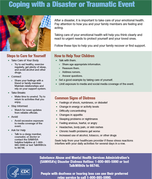 Coping with Disaster or Traumatic Event Flyer 